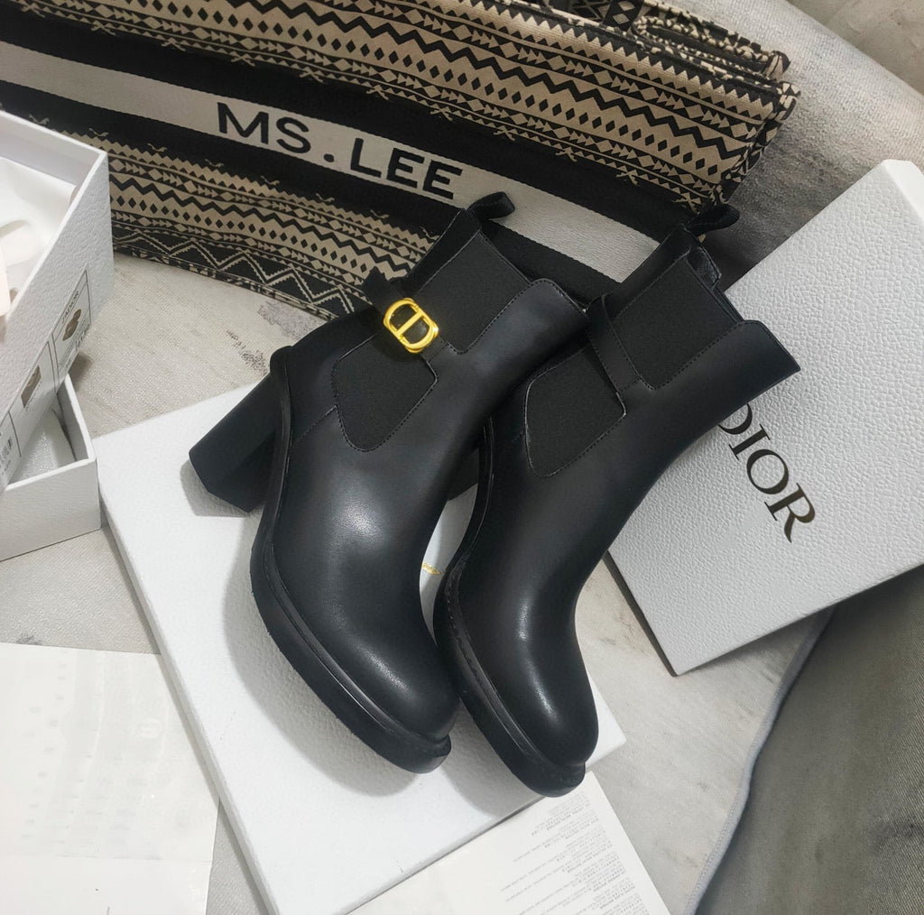 Ezyycart Bags DD 30 MONTAIGNE HEELED ANKLE BOOT BLACK SUPPLE CALFSKIN KCI950VSO S900