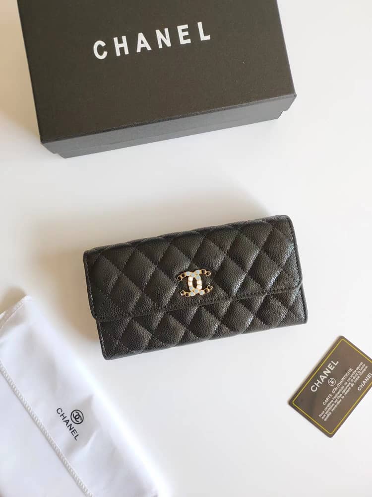 Anum Bags CHL 19 QUILTED BLACK LEATHER WALLET