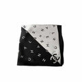 Anum Bags CHL MULTI LETTERS SQUARE SILK SCARF BLACK WHITE