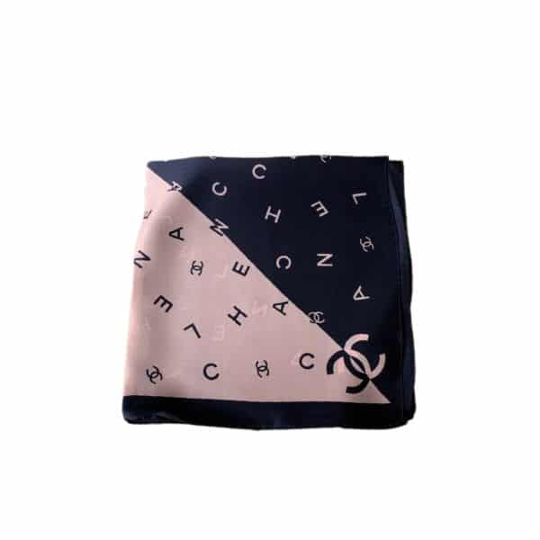 Anum Bags CHL MULTI LETTERS SQUARE SILK SCARF PINK BLUE