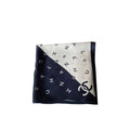 Anum Bags CHL MULTI LETTERS SQUARE SILK SCARF WHITE BLUE