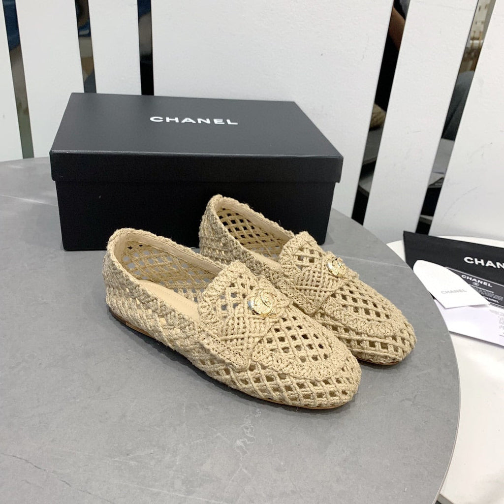 Anum Bags CHL BEIGE JUTE BRAIDED CORD LOAFERS