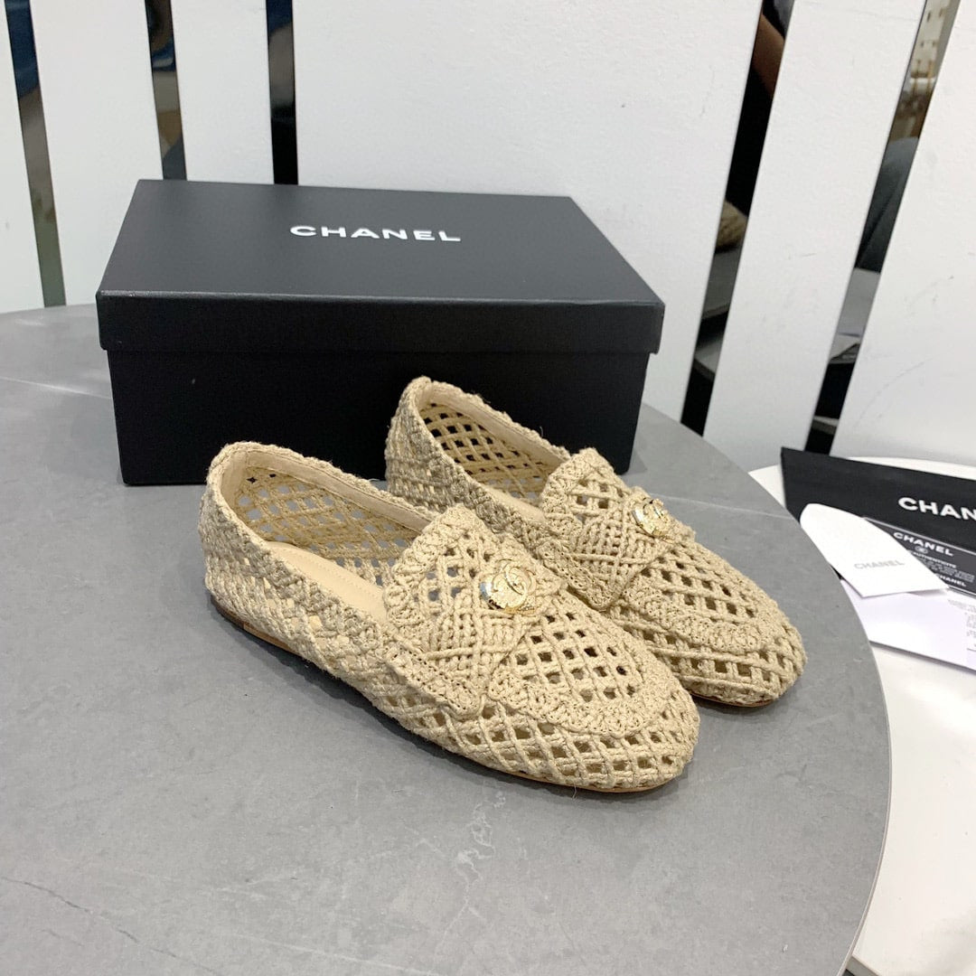 Anum Bags CHL BEIGE JUTE BRAIDED CORD LOAFERS