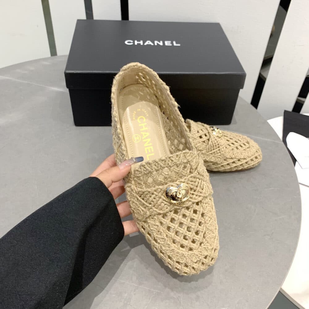 Anum Bags CHL BEIGE JUTE BRAIDED CORD LOAFERS