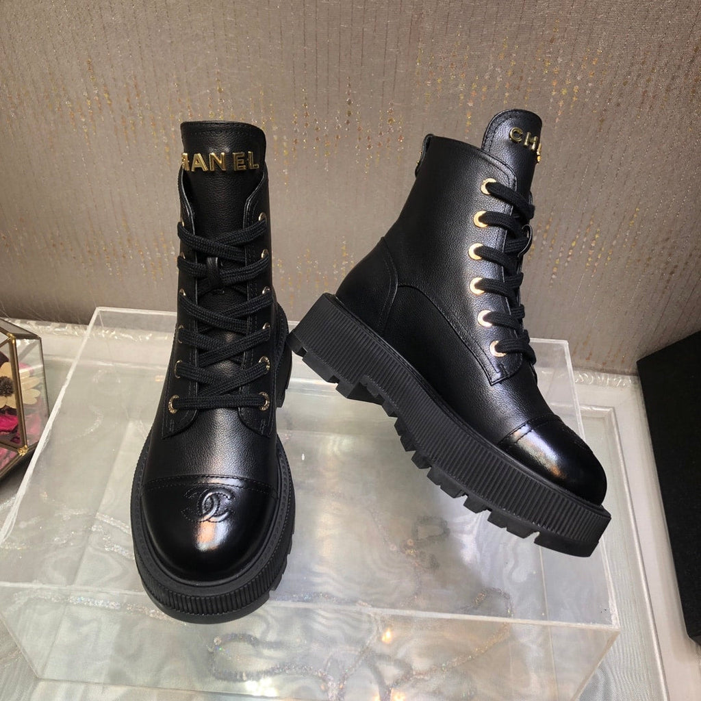 Anum Bags CHANEL CC LACE UP BOOT BLACK G45124 B14018 94305