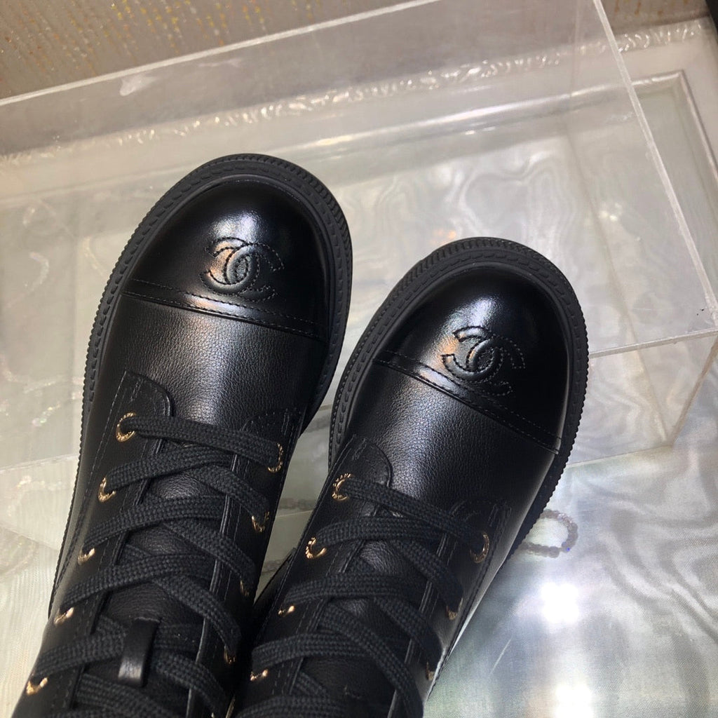 Anum Bags CHANEL CC LACE UP BOOT BLACK G45124 B14018 94305