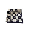Anum Bags CHL SQUARE MOTIF CC LOGO SILK SCARF BLACK AND WHITE 70CM