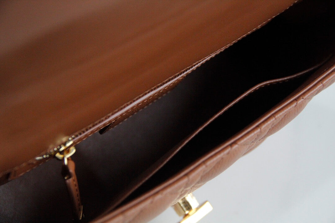 Ezyycart Bags DIR 2023 Caro brown real leather sling shoulder bag