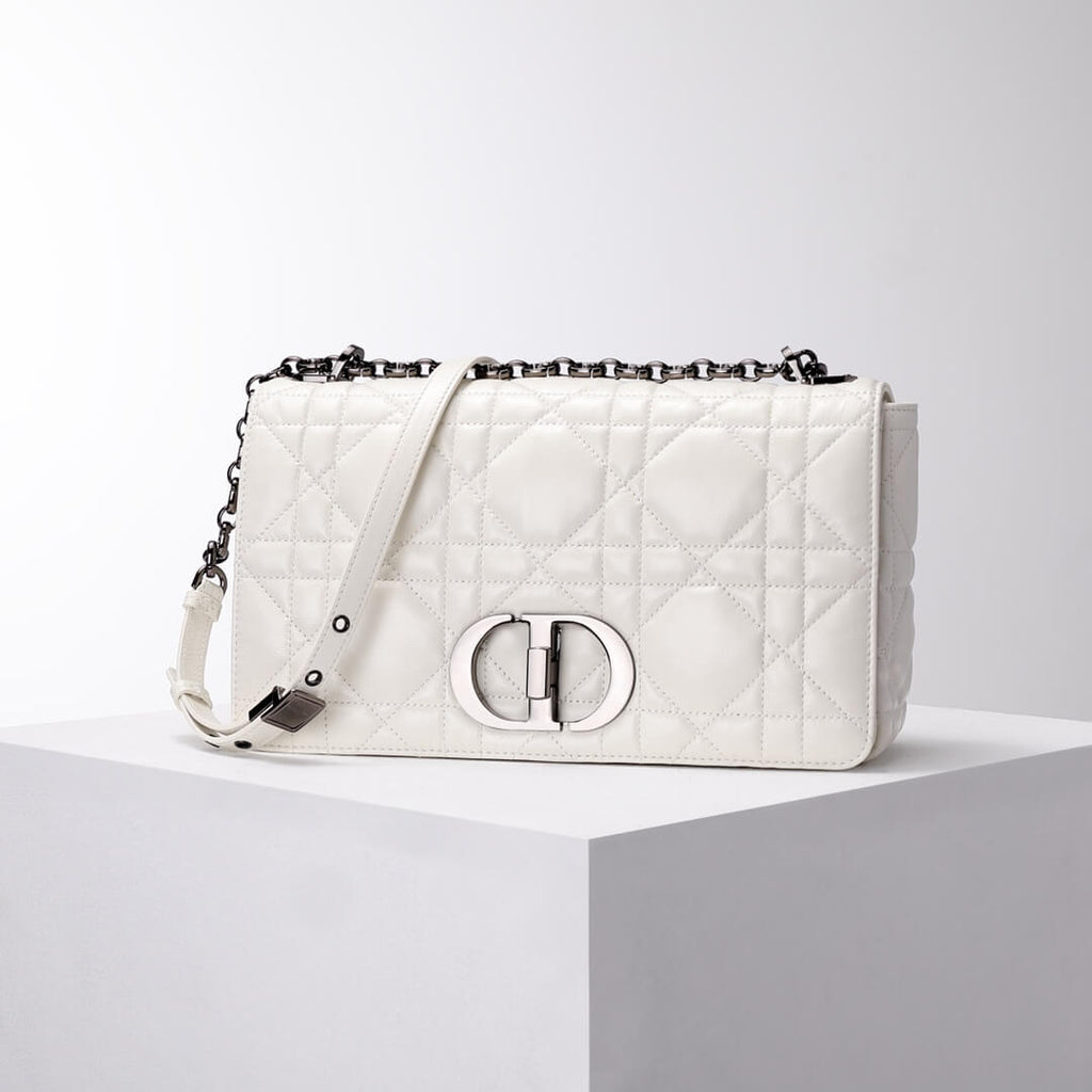 Ezyycart Bags DIR 2023 Caro white silver real leather sling shoulder bag