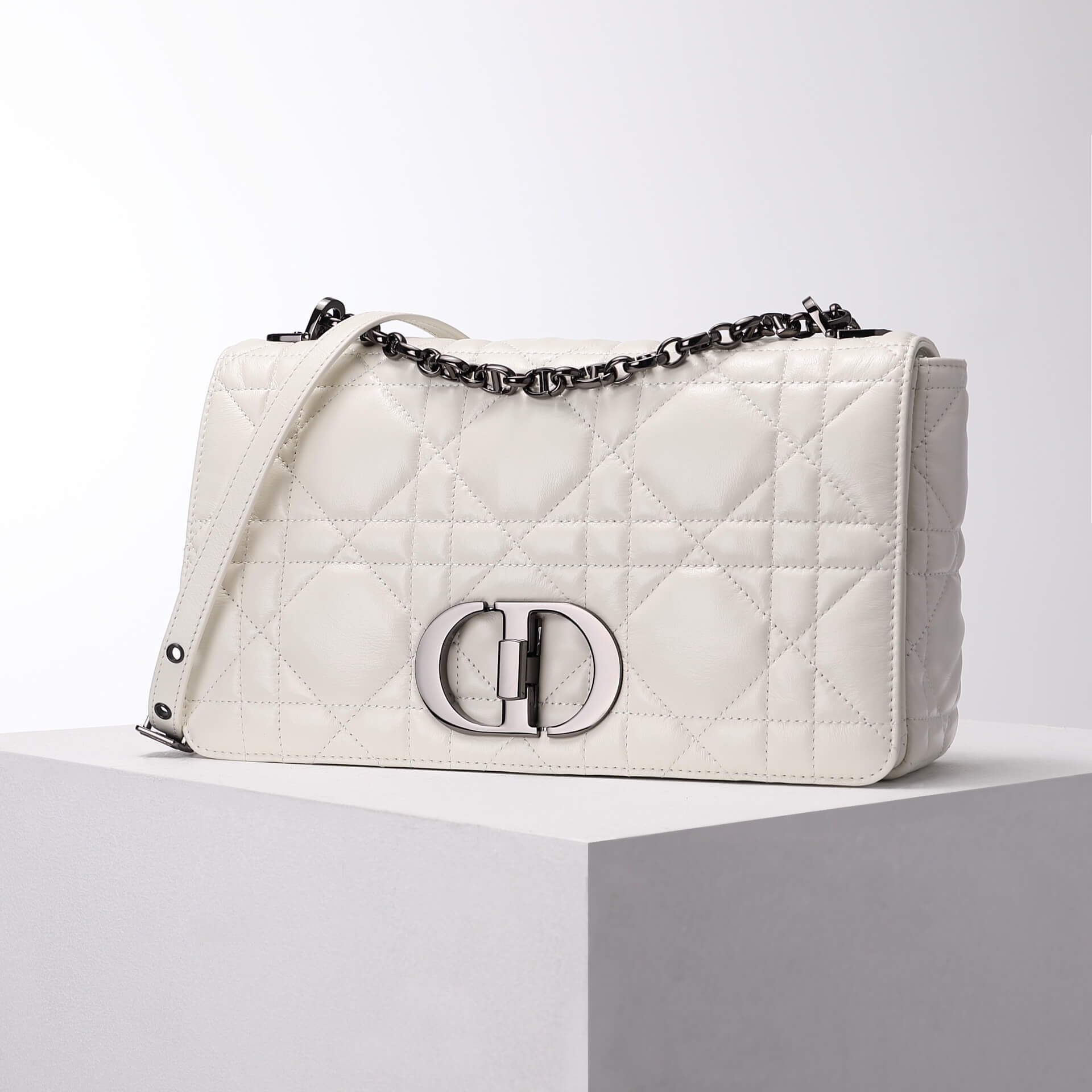Ezyycart Bags DIR 2023 Caro white silver real leather sling shoulder bag