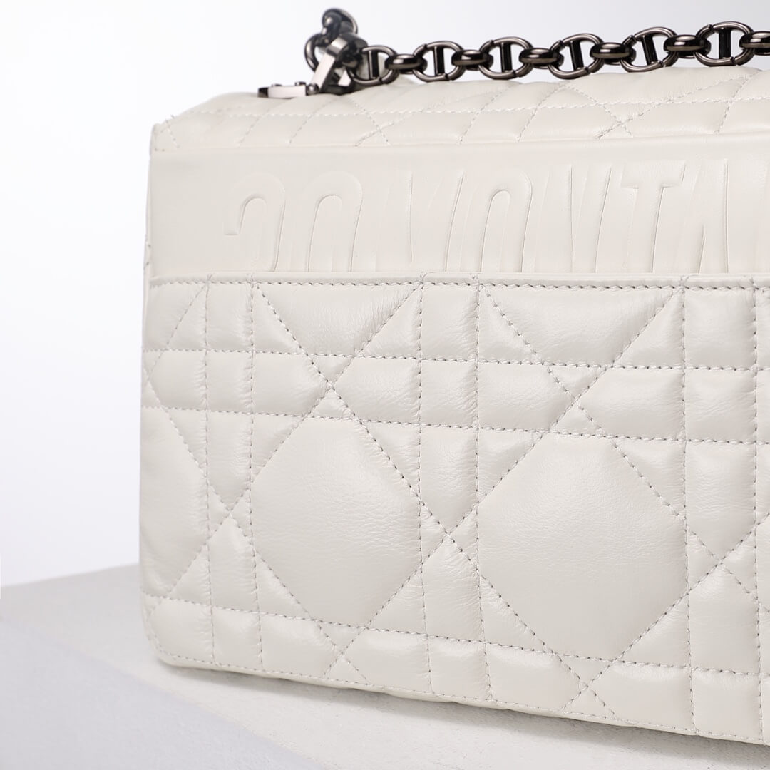 Ezyycart Bags DIR 2023 Caro white silver real leather sling shoulder bag