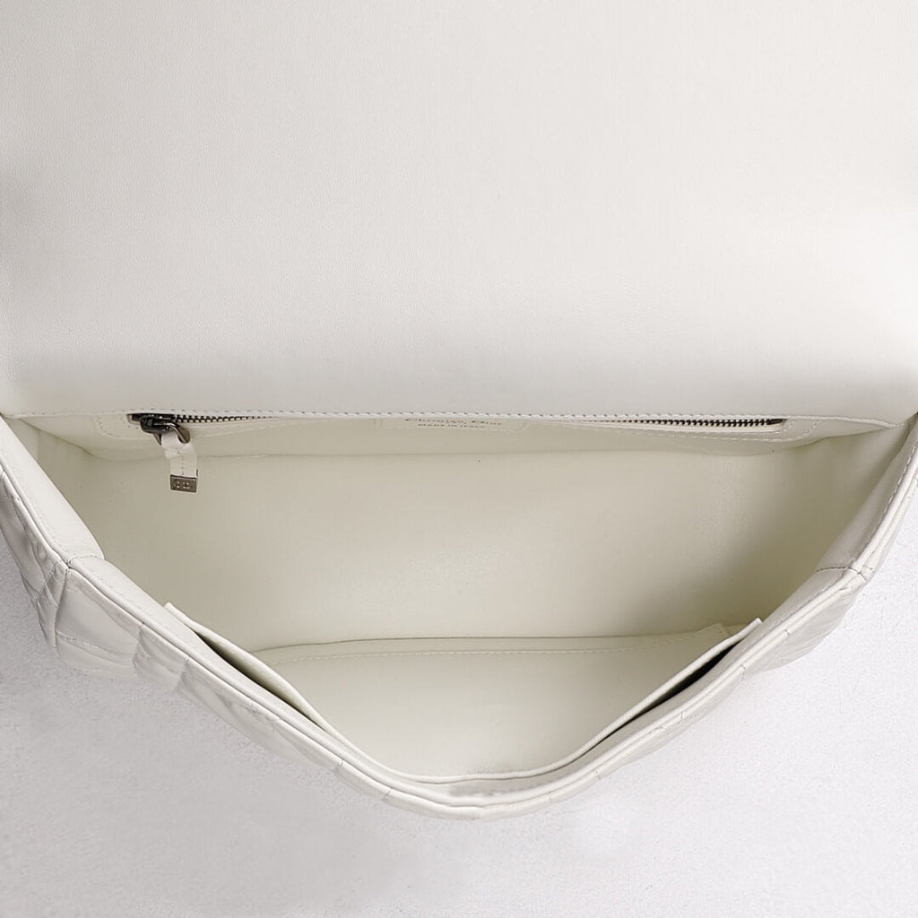 Ezyycart Bags DIR 2023 Caro white silver real leather sling shoulder bag