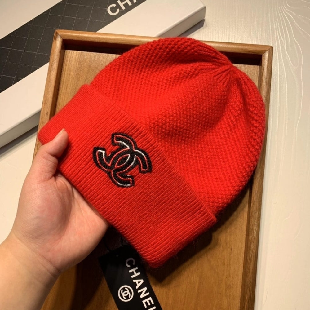 Anum Bags CHL CC LOGO CASHMERE BEANIE RED