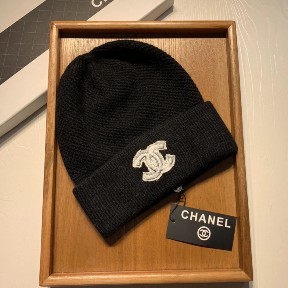 Anum Bags CHL CC LOGO CASHMERE BEANIE BLACK AAA590 B18531 94305