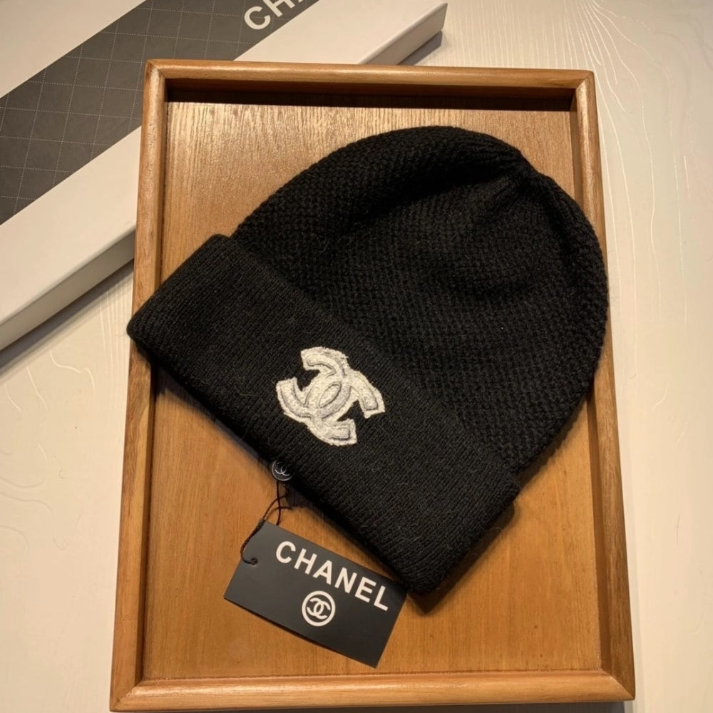 Anum Bags CHL CC LOGO CASHMERE BEANIE BLACK AAA590 B18531 94305