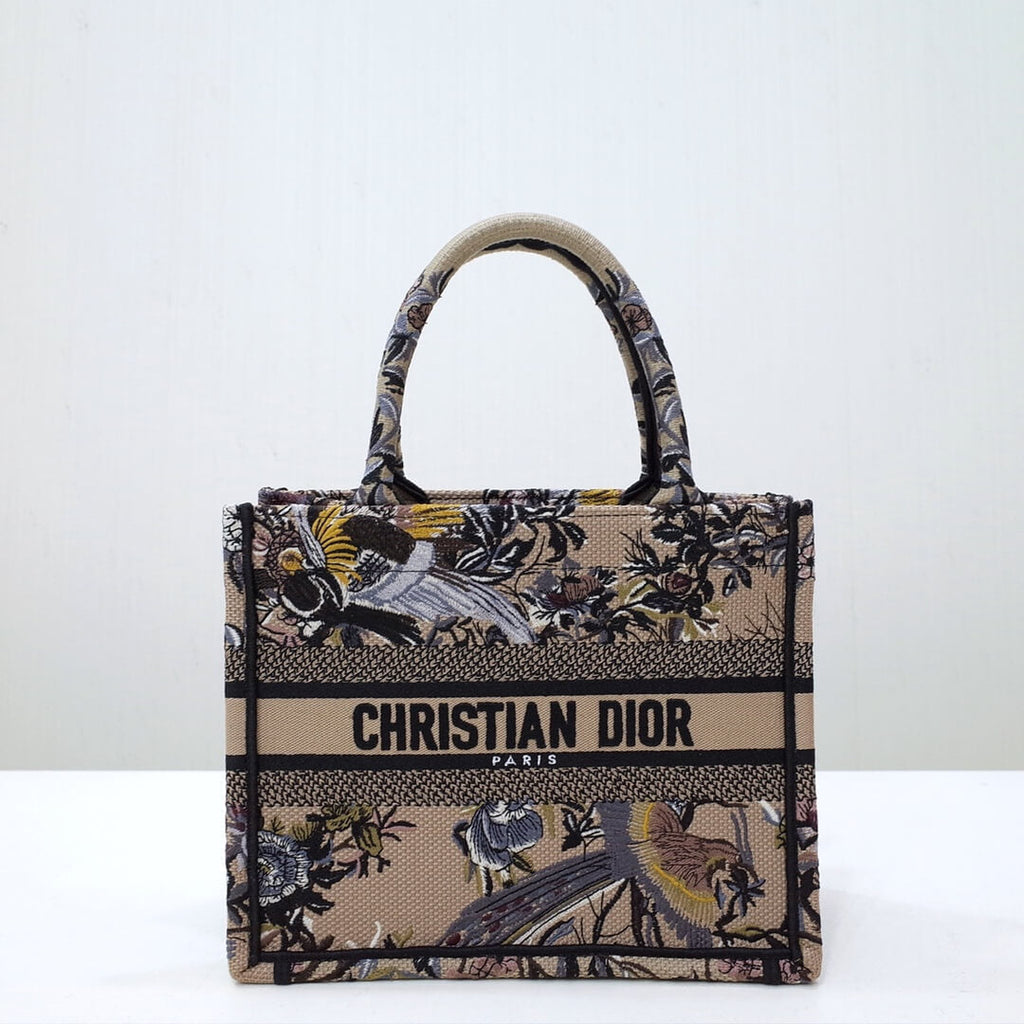 Ezyycart Bags DIR1286 Book Tote black BIG 26.5cm Handbag Embroidery LOGO grey