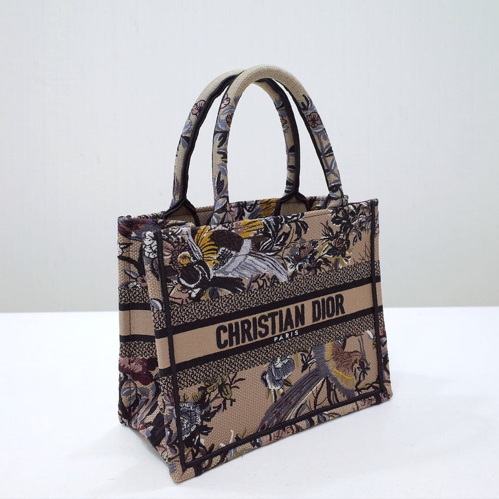 Ezyycart Bags DIR1286 Book Tote black BIG 26.5cm Handbag Embroidery LOGO grey