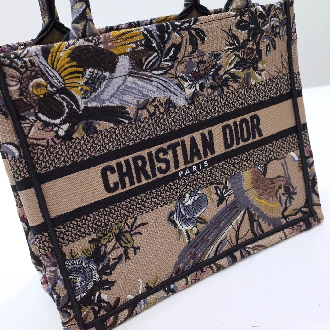 Ezyycart Bags DIR1286 Book Tote black BIG 26.5cm Handbag Embroidery LOGO grey