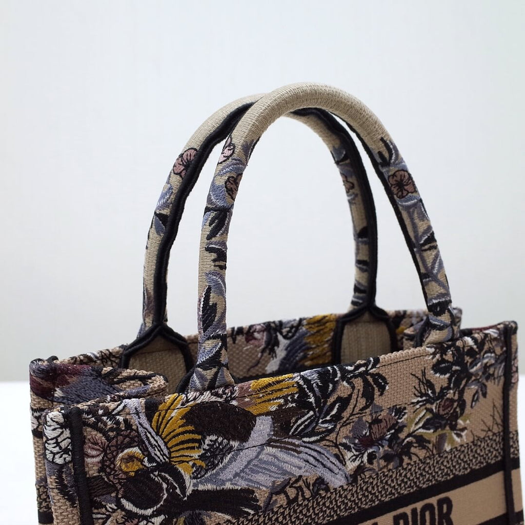 Ezyycart Bags DIR1286 Book Tote black BIG 26.5cm Handbag Embroidery LOGO grey