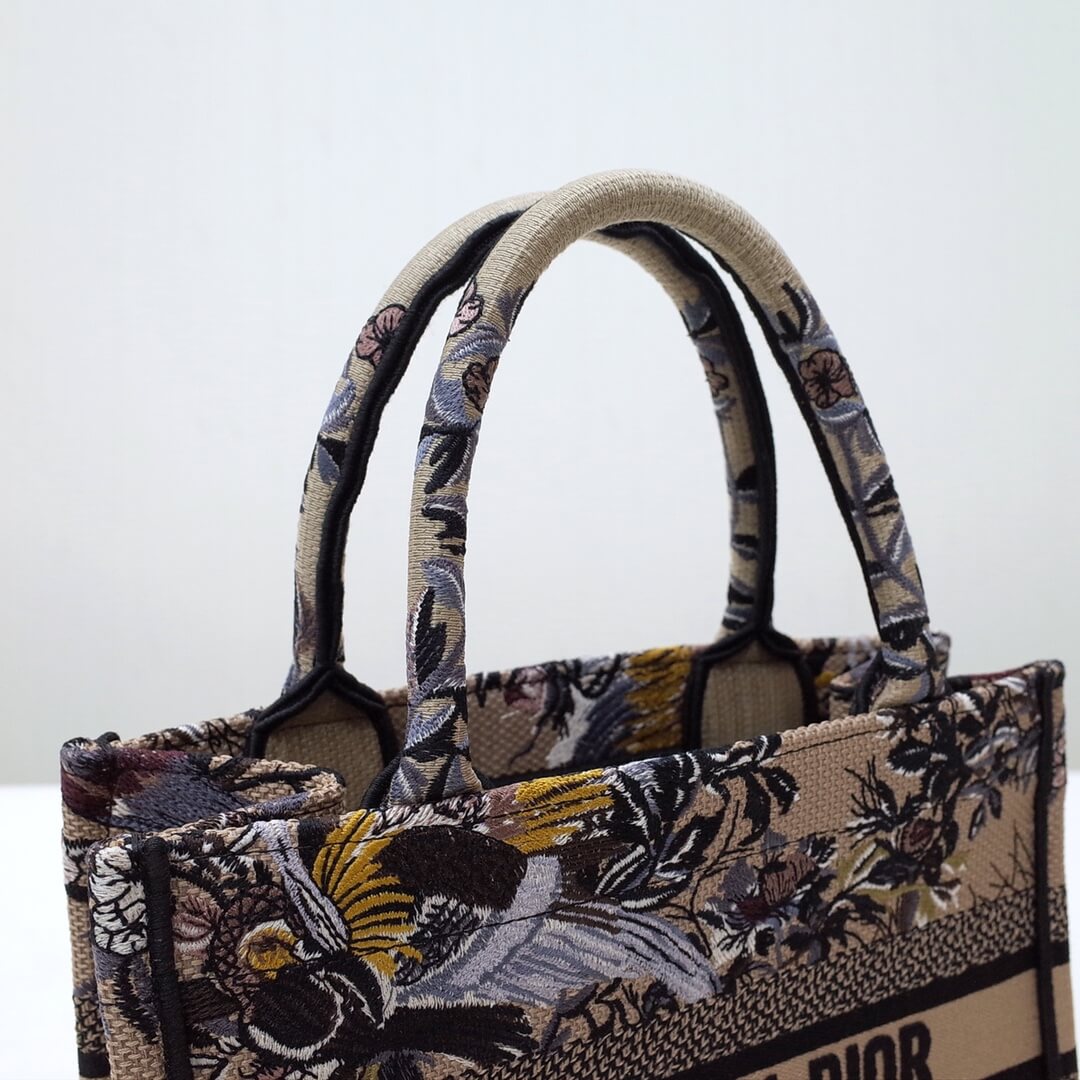 Ezyycart Bags DIR1286 Book Tote black BIG 26.5cm Handbag Embroidery LOGO grey