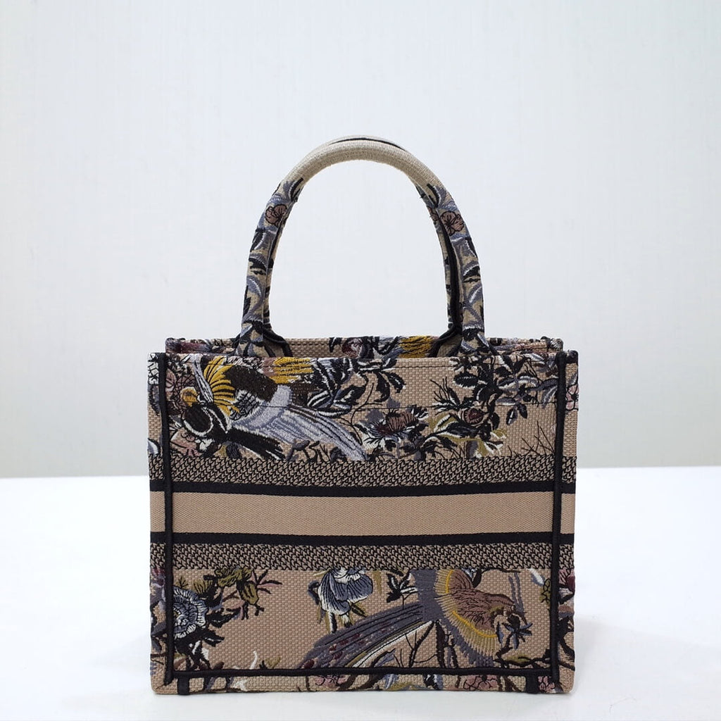 Ezyycart Bags DIR1286 Book Tote black BIG 26.5cm Handbag Embroidery LOGO grey