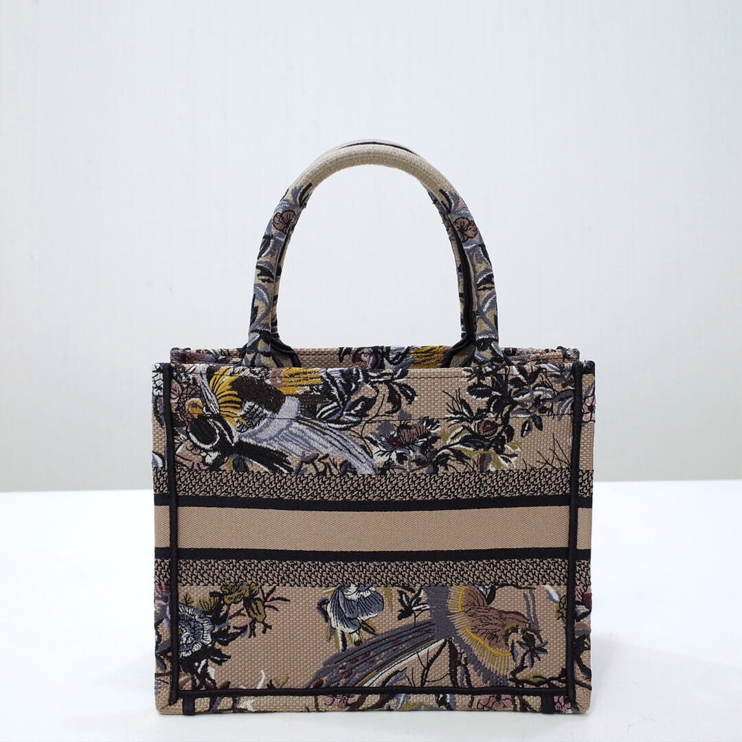 Ezyycart Bags DIR1286 Book Tote black BIG 26.5cm Handbag Embroidery LOGO grey
