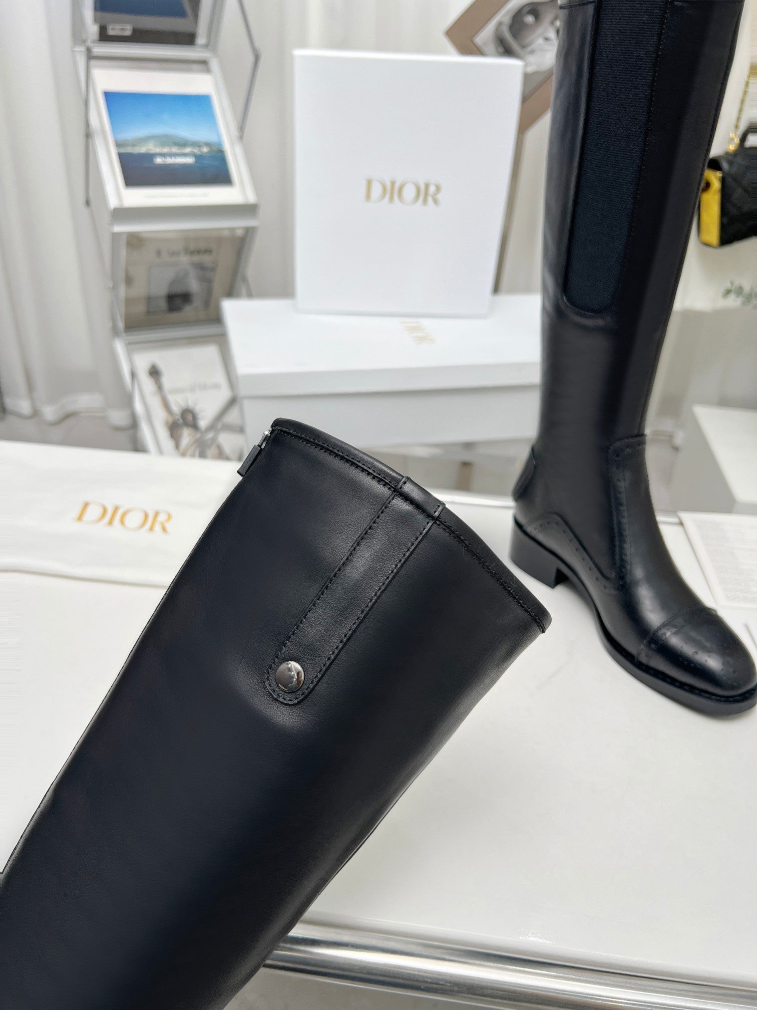Anum Bags DD D FOLK HEELED HIGH BOOT BLACK