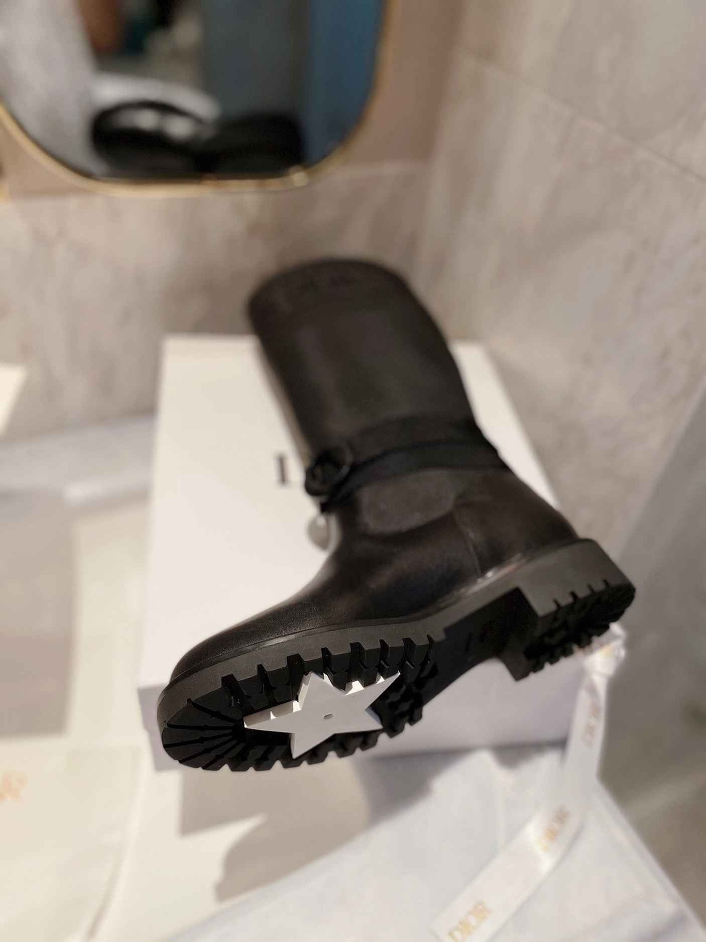 Ezyycart Bags DD D MAJOR BOOT FABRIC AND CALFSKIN IN BLACK AND BLACK