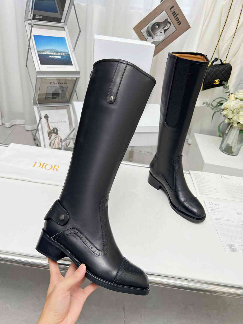 Ezyycart Bags DD D FOLK BOOT CALFSKIN BLACK