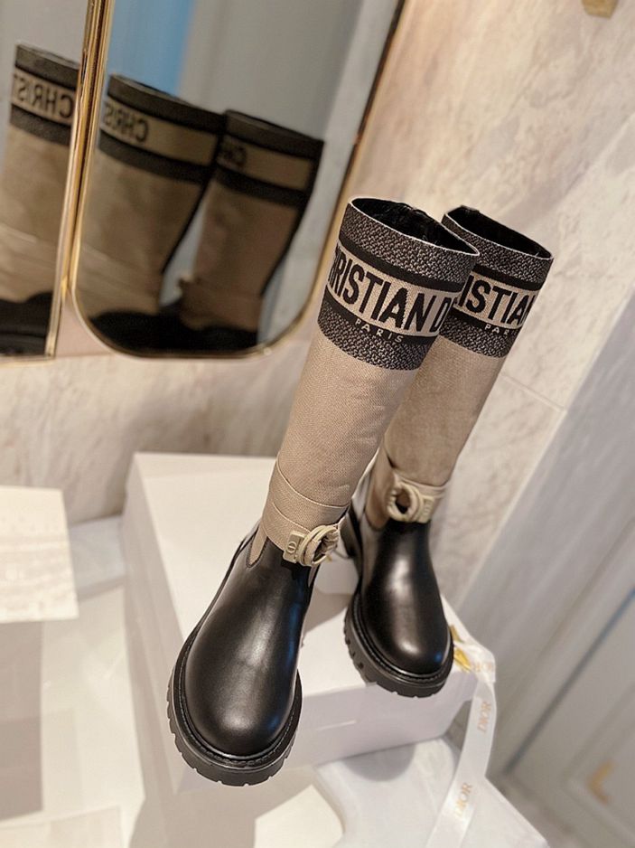 Ezyycart Bags DD D MAJOR BOOT FABRIC AND CALFSKIN IN TAUPE AND BLACK KCI611SCN S46X