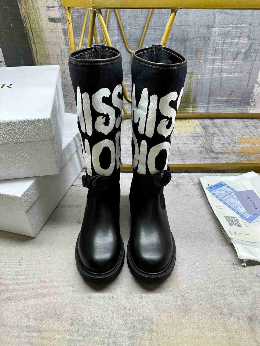 Ezyycart Bags DD D MAJOR BOOT WITH MISS DD PRINT BLACK KDI929CMV S17X