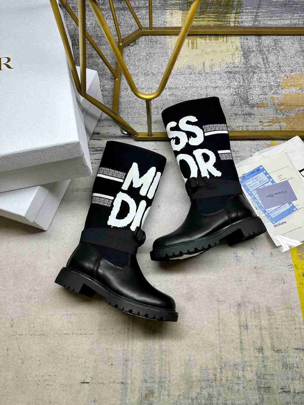Ezyycart Bags DD D MAJOR BOOT WITH MISS DD PRINT BLACK KDI929CMV S17X