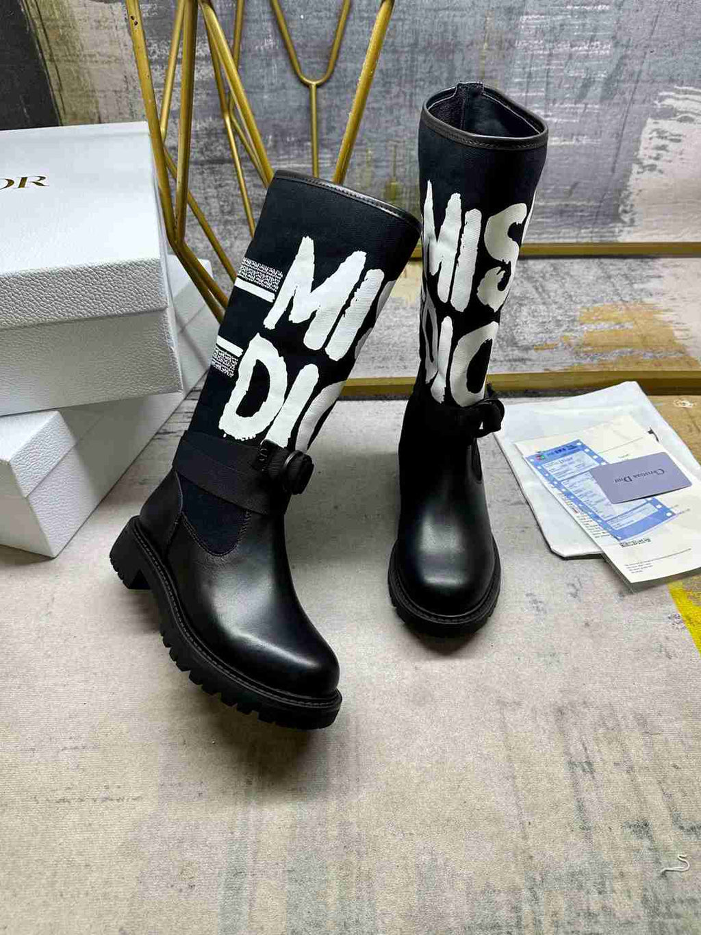 Ezyycart Bags DD D MAJOR BOOT WITH MISS DD PRINT BLACK KDI929CMV S17X