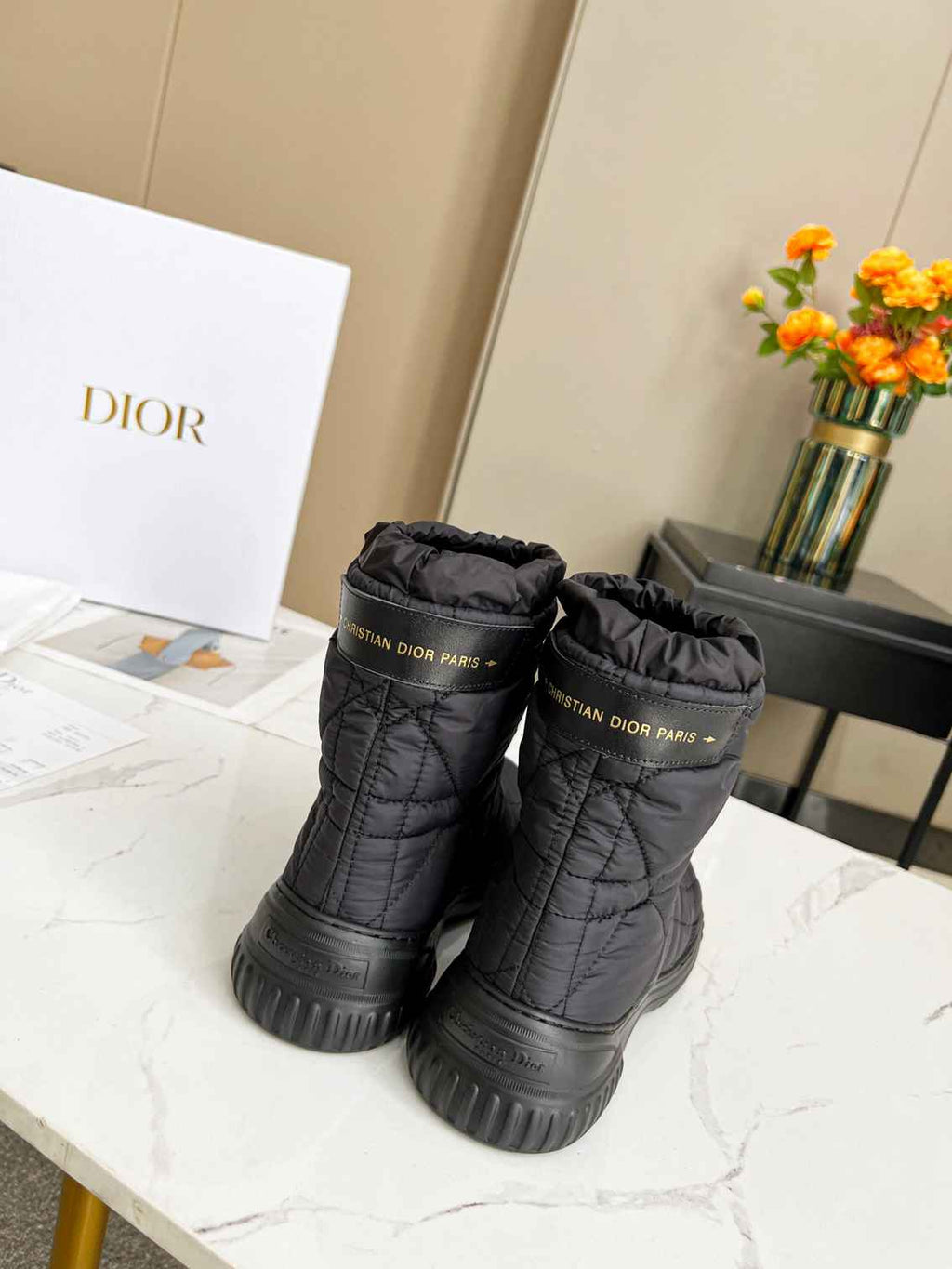 Ezyycart Bags DD FROST ANKLE BOOT BLACK QUILTED NYLON BLACK