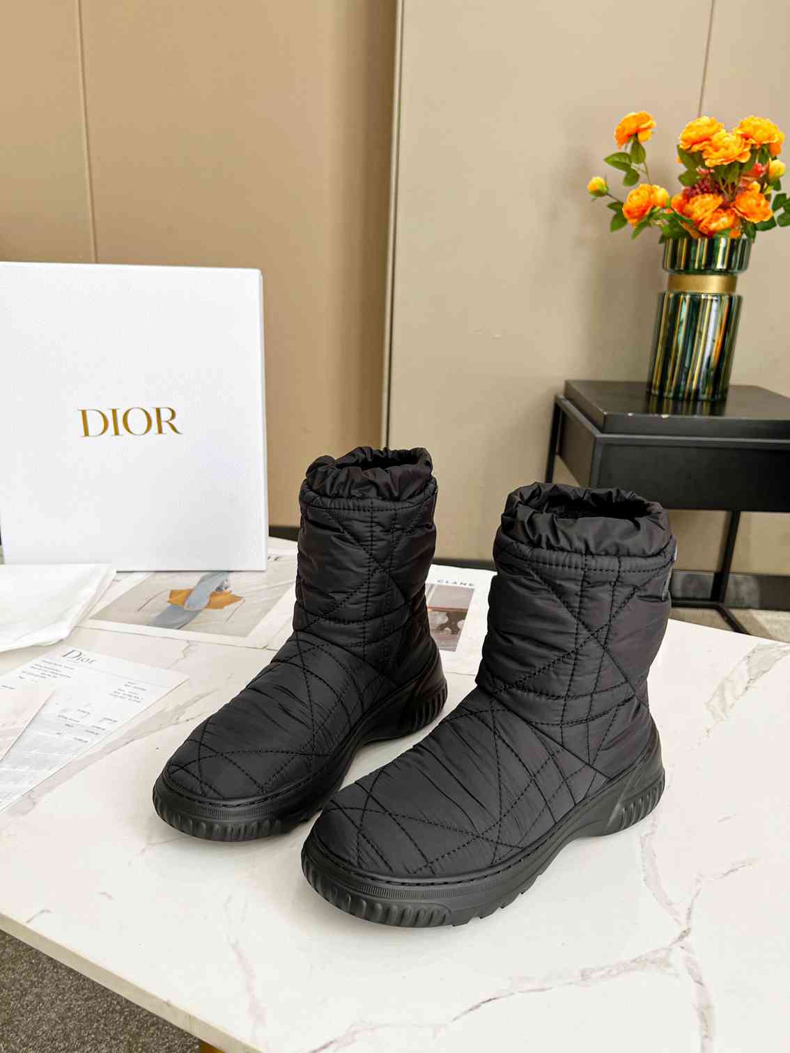 Ezyycart Bags DD FROST ANKLE BOOT BLACK QUILTED NYLON BLACK