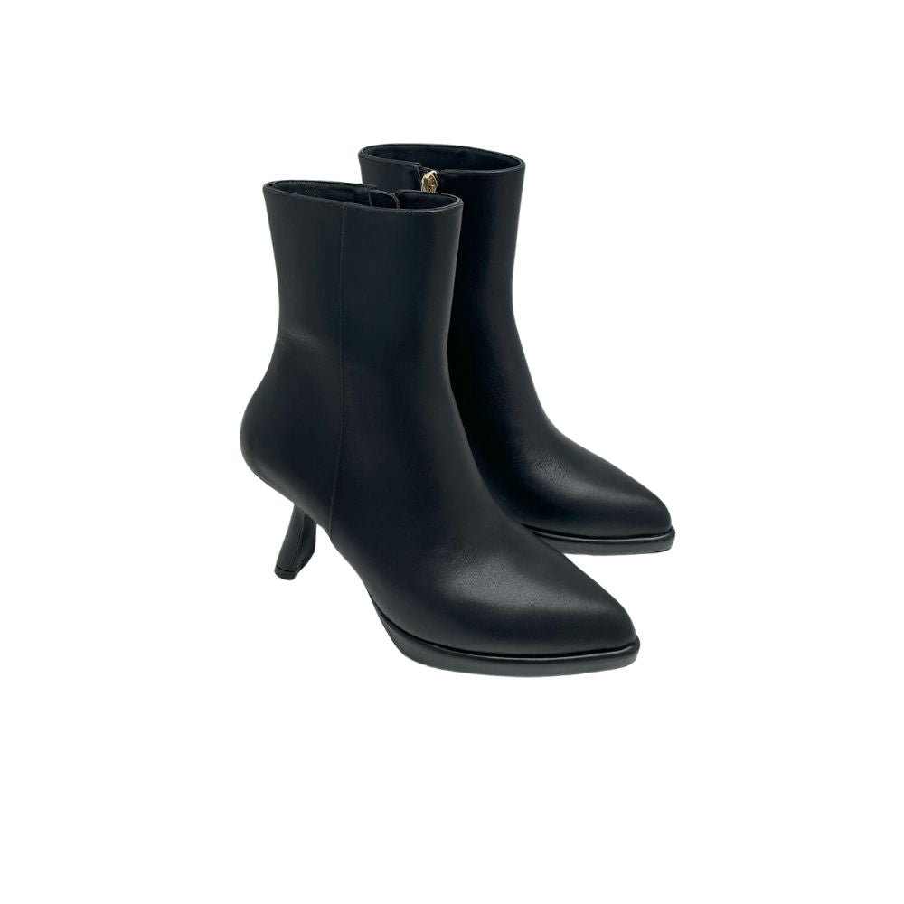 Ezyycart Bags DD LEATHER ANKLE BOOTS BLACK