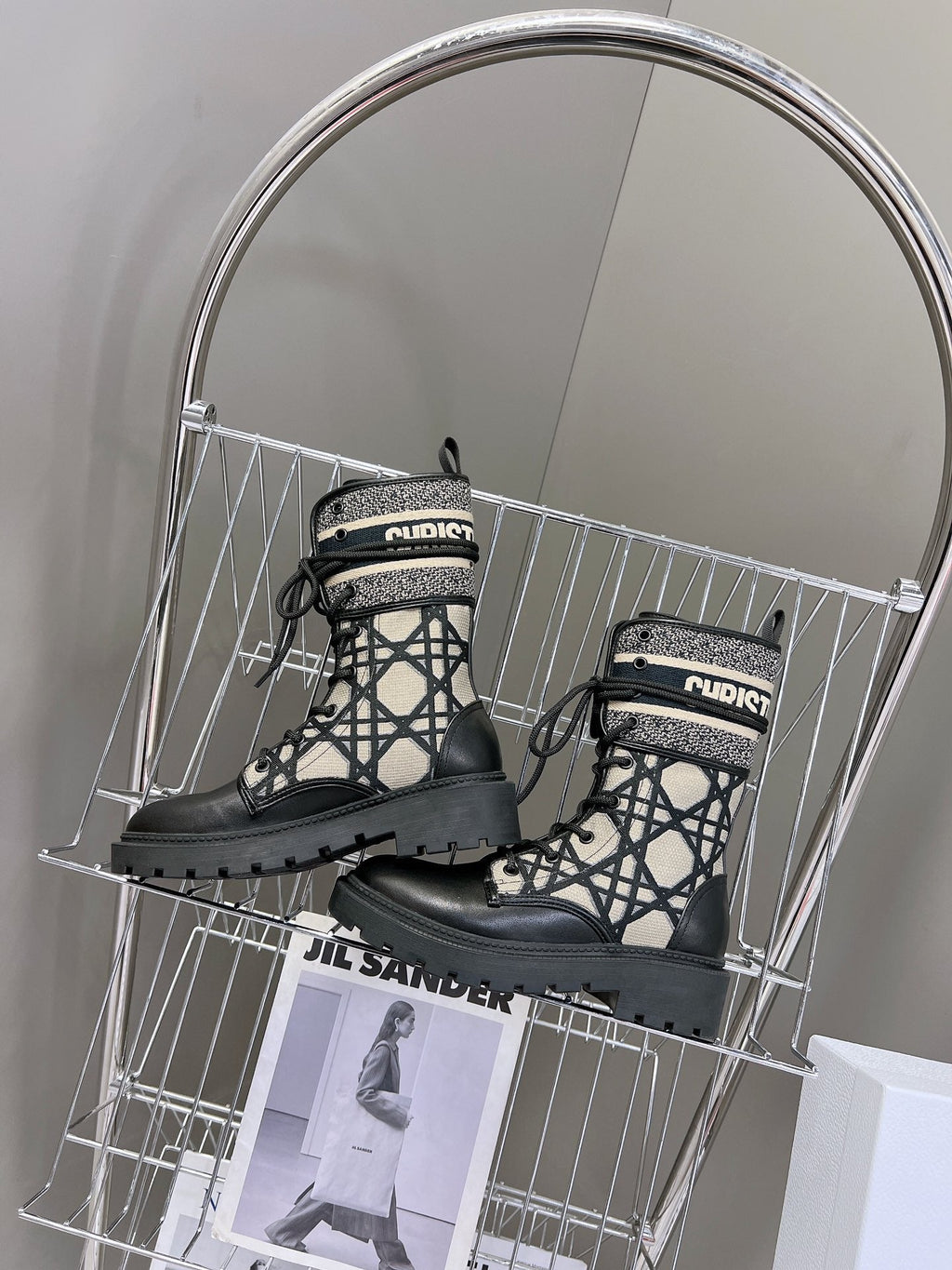 Ezyycart Bags DD D MAJOR BOOTS BLACK AND BEIGE