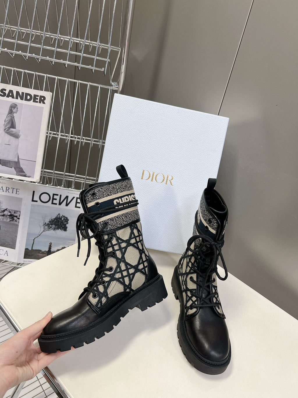 Ezyycart Bags DD D MAJOR BOOTS BLACK AND BEIGE