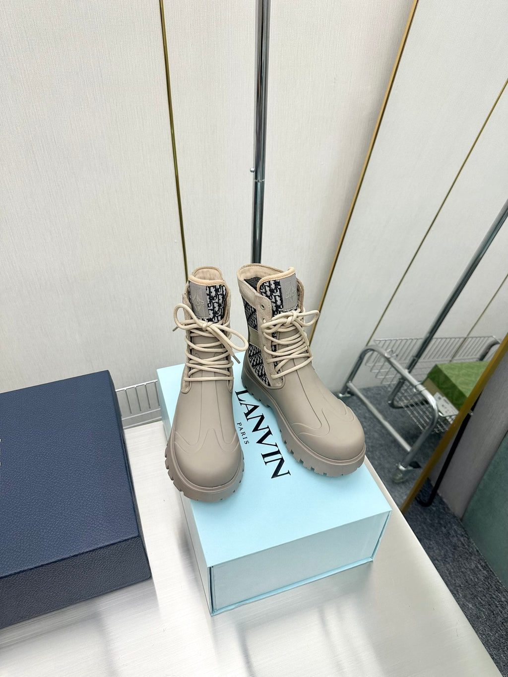 Ezyycart Bags DD GARDEN LACE UP BOOT BEIGE 3BO315ZYH H164