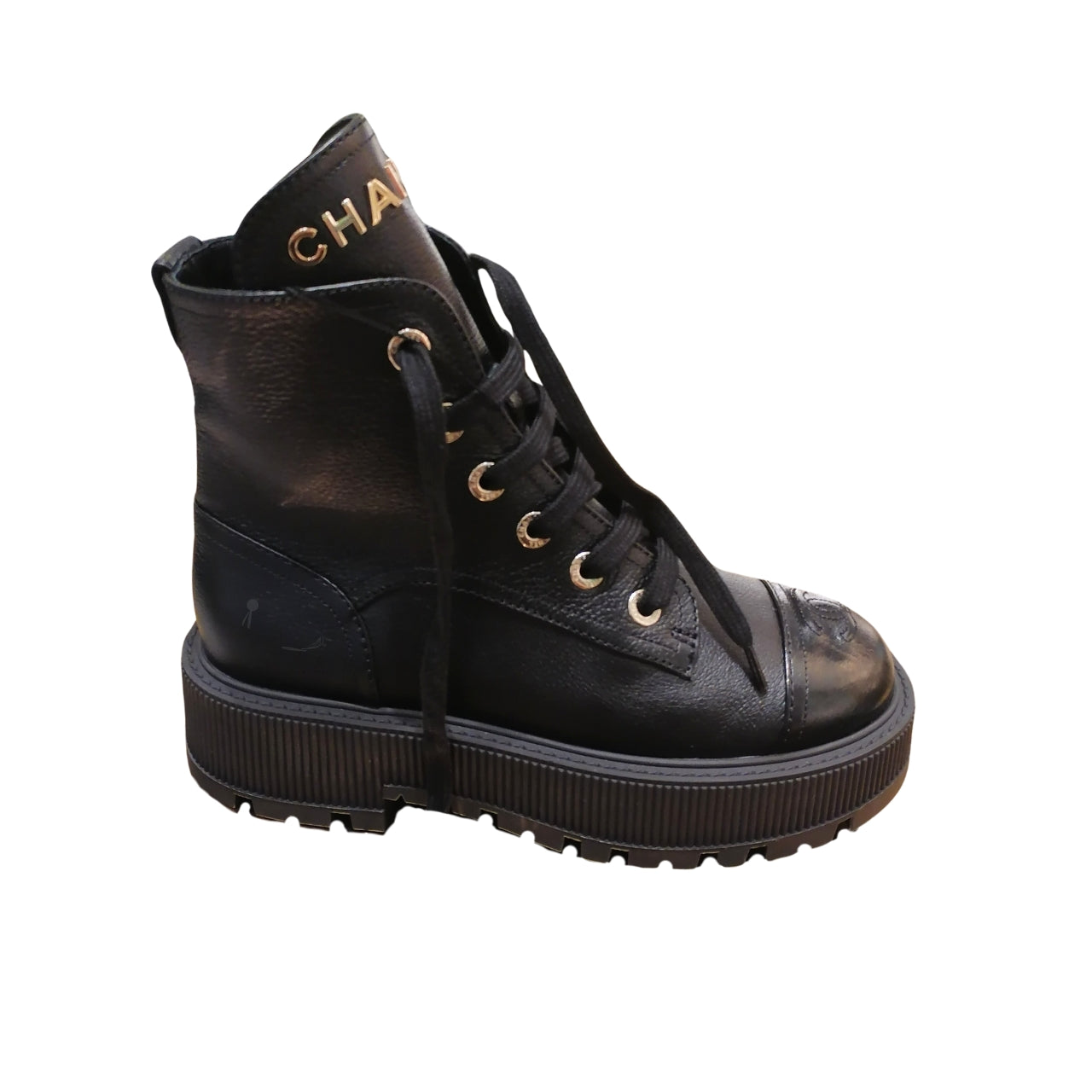Anum Bags CHANEL CC LACE UP BOOT BLACK G45124 B14018 94305