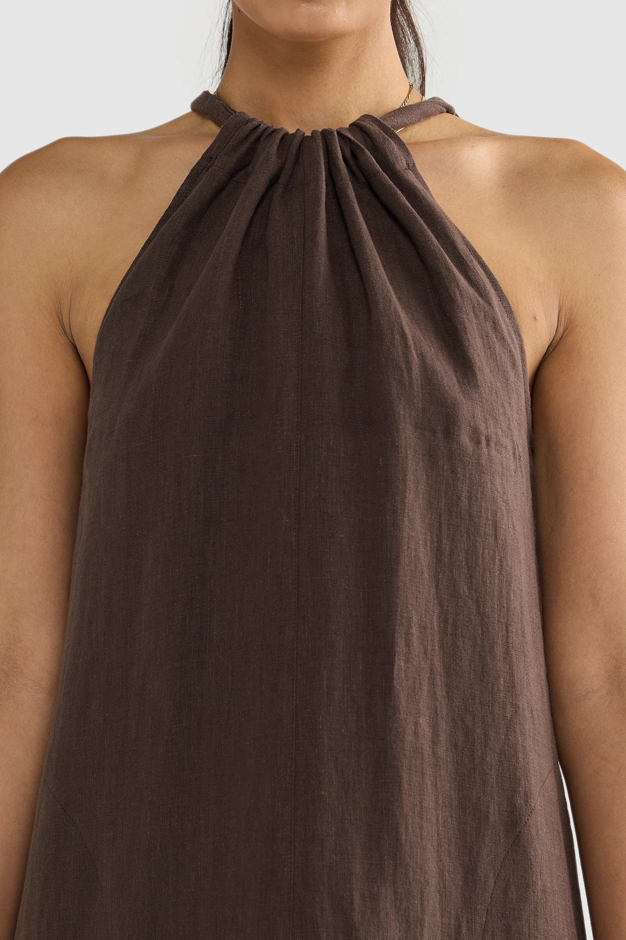 Luna Leinen Neckholder-Kleid – Luftiges Sommerkleid aus 100% Leinen