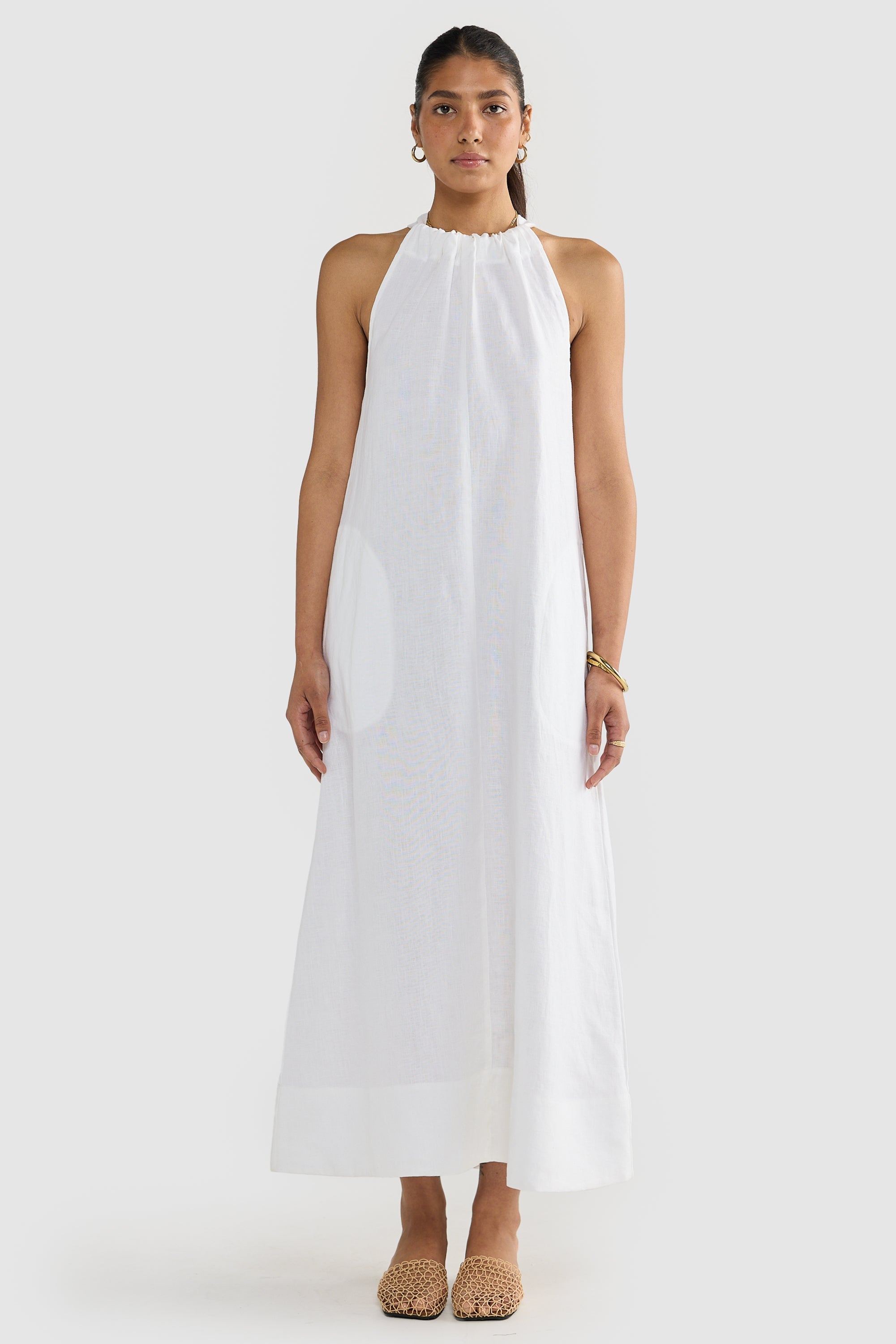 Luna Leinen Neckholder-Kleid – Luftiges Sommerkleid aus 100% Leinen