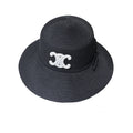 Ezyycart Bags CL TRIOMPHE RAFFIA BUCKET HAT WITH BOW BLACK