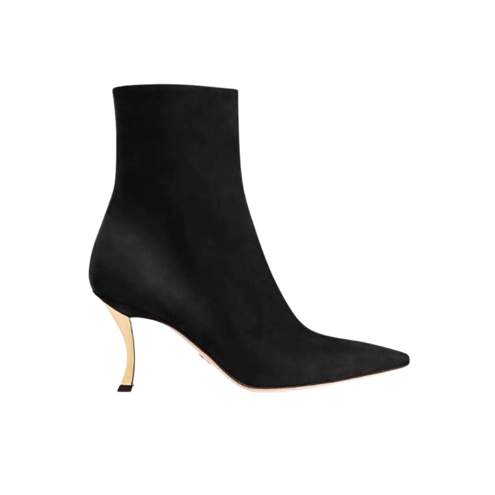 Ezyycart Bags DD WOMEN D FAME HEELED ANKLE BOOT SUEDE CALFSKIN BLACK