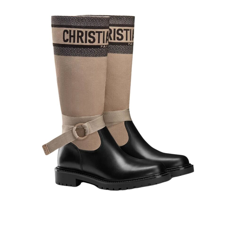 Ezyycart Bags DD D MAJOR BOOT FABRIC AND CALFSKIN IN TAUPE AND BLACK KCI611SCN S46X