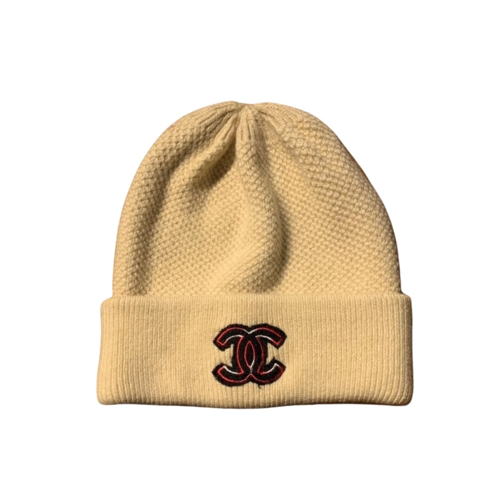 Anum Bags CHL CC LOGO CASHMERE BEANIE BEIGE