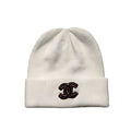 Anum Bags CHL CC LOGO CASHMERE BEANIE WHITE