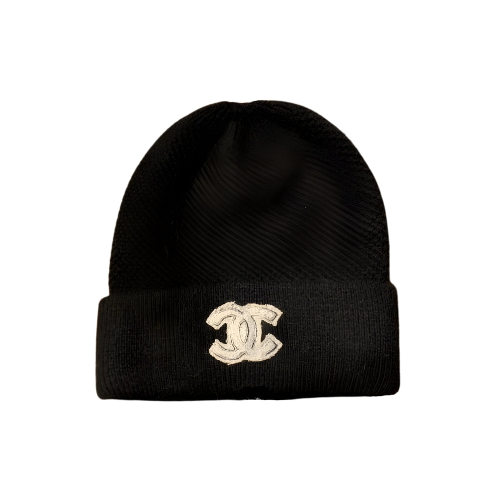 Anum Bags CHL CC LOGO CASHMERE BEANIE BLACK AAA590 B18531 94305