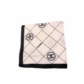 Anum Bags CHL CC LOGO SILK TWILL SQUARE SCARF BLACK WHITE