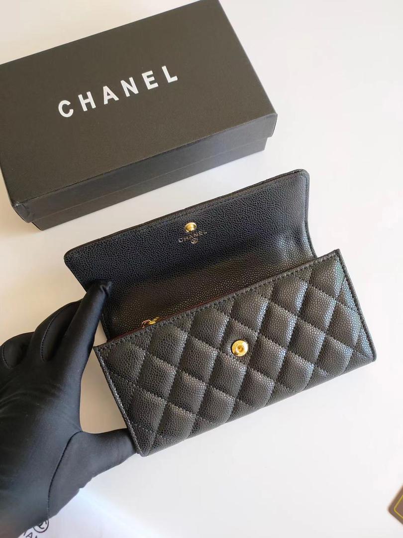 Anum Bags CHL 19 QUILTED BLACK LEATHER WALLET